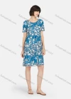 Wholesale Women's Milk Silk Floral Print Round Neck Patchwork Short Sleeve Lounge Soft Nightdress A02# - Liuhuamall