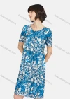 Wholesale Women's Milk Silk Floral Print Round Neck Patchwork Short Sleeve Lounge Soft Nightdress A02# - Liuhuamall