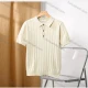 Wholesale Men's Casual Plain Ribbed Short Sleeve Polo Shirt E75030# Apricot Clothing Wholesale Market Liuhua