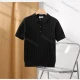 Wholesale Men's Casual Plain Ribbed Short Sleeve Polo Shirt E75030# Black Clothing Wholesale Market Liuhua