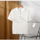 Wholesale Men's Casual Plain Ribbed Short Sleeve Polo Shirt E75030# White Clothing Wholesale Market Liuhua
