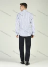 Wholesale Men's Business Long Sleeve Button Down Striped Shirt - Liuhuamall