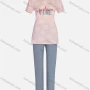 Wholesale Women's Milk Silk Letter & Leaf Print Short Sleeve Tops & Straight Leg Pants 2 Piece Lounge Pajamas Set preview