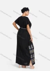 Wholesale Women's African Batwing Sleeve Vintage Embroidery Tribal Pattern Tassel Tether Maxi Kaftan Dress With Turban XH-515S-YD# - Liuhuamall