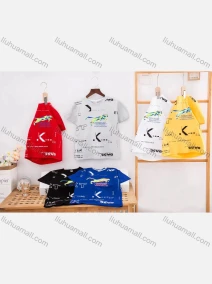 Wholesale Boy's Casual Letter Print 100% Cotton Round Neck Short Sleeve Tee, LIUHUA CLOTHING WHOLESALE