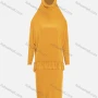Wholesale Women's Muslim Islamic Modest Ruffle Hem Plain Knee Length Abaya Dress Hijab 2 Pieces Set preview
