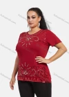 Wholesale Women's Elegant Round Neck Floral Sequin Embroidery Short Sleeve T-Shirt - Liuhuamall