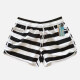 Women's Vacation Striped Pockets Drawstring Beach Shorts Black Clothing Wholesale Market -LIUHUA