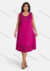 Wholesale Women's Plus Size Elegant Crew Neck Sleeveless Embroidery Knee Length Tank Dress - Liuhuamall