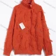 Wholesale Men's Casual Distressed Fringed Turtleneck Knit Sweater Orange Clothing Wholesale Market Liuhua