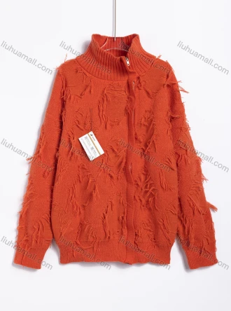 Wholesale Men's Casual Distressed Fringed Turtleneck Knit Sweater, LIUHUA CLOTHING WHOLESALE