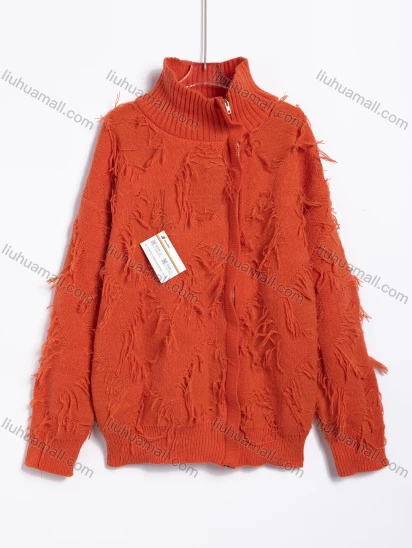 Wholesale Men's Casual Distressed Fringed Turtleneck Knit Sweater