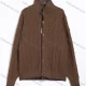 Wholesale Men's Casual Cable Knit Stand Collar Button Up Cardigan Sweater Brown Clothing Wholesale Market Liuhua