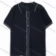 Wholesale Men's Casual Contrast Piping Pointelle Knit Short Sleeve Button Up Polo Shirt Black Clothing Wholesale Market Liuhua