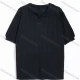 Wholesale Men's Casual Ribbed Knit Short Sleeve Polo Shirt Black Clothing Wholesale Market Liuhua