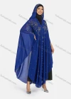Wholesale Women's Modest Muslim Islamic Beaded Rhinestone Arabic Dubai Hooded Sheer Mesh Cover Up Kaftan Cloak - Liuhuamall