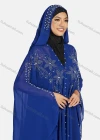 Wholesale Women's Modest Muslim Islamic Beaded Rhinestone Arabic Dubai Hooded Sheer Mesh Cover Up Kaftan Cloak - Liuhuamall