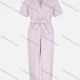 Wholesale Women's Casual Plain Lapel Button Front Tie Front Jumpsuit Pink Clothing Wholesale Market Liuhua