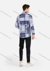 Wholesale Men's Casual Collared Long Sleeve Slim Fit Letter Striped Shirt - Liuhuamall