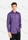 Wholesale Men's Casual Collared Long Sleeve Slim Fit Floral Print Shirt - Liuhuamall