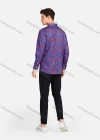 Wholesale Men's Casual Collared Long Sleeve Slim Fit Floral Print Shirt - Liuhuamall