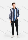 Wholesale Men's Casual Collared Long Sleeve Slim Fit Striped Shirt - Liuhuamall
