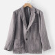 Men's Casual Lapel Linen Striped Ruched Single Breasted Patch Pockets Blazer D049# Coffee Clothing Wholesale Market -LIUHUA