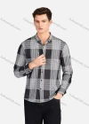 Wholesale Men's Casual Collared Long Sleeve Slim Fit Plaid Shirt - Liuhuamall