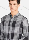 Wholesale Men's Casual Collared Long Sleeve Slim Fit Plaid Shirt - Liuhuamall