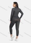 Wholesale Women's Sporty High Neck Plain Zipper Long Sleeve Top & Jogger Set - Liuhuamall