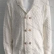 Wholesale Men's Casual Collared Double Breasted Plain Cable Knit Jackets White Clothing Wholesale Market Liuhua