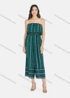 Wholesale Women's Strapless Vacation Tribal Print loose Fit Jumpsuit - Liuhuamall