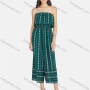 Wholesale Women's Strapless Vacation Tribal Print loose Fit Jumpsuit preview