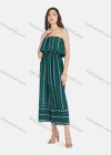 Wholesale Women's Strapless Vacation Tribal Print loose Fit Jumpsuit - Liuhuamall