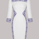 Women's Square Neck Vintage Print Slim Fit Bodycon Dress  Clothing Wholesale Market -LIUHUA