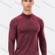 Wholesale Men's Fitness Lightweight Long Sleeve Dry Fit Half Zipper Training Sweatshirt Wine Clothing Wholesale Market Liuhua