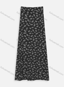 Wholesale Women's Casual Heart Print A-line Maxi Skirts 1135#, LIUHUA CLOTHING WHOLESALE