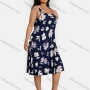Wholesale Women's Plus Size Square Neck Sleeveless Floral Print Casual Dress preview