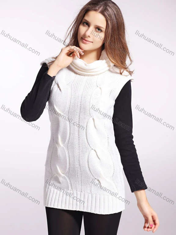 Wholesale Women's Plain Cowl Neck Cap Sleeve Sweater