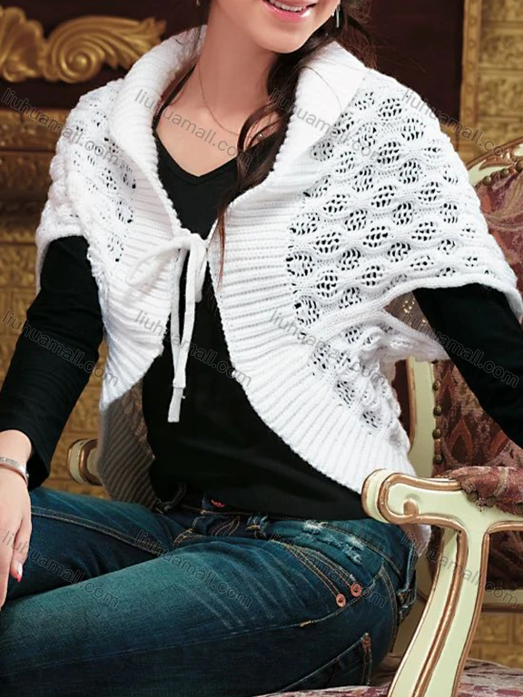 Wholesale Women's Elegant Plain Tie Front Plain Cardigan