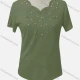 Wholesale Women's Casual Crew Neck Appliques Beaded Blouse 9# Clothing Wholesale Market Liuhua