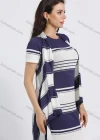 Wholesale Women's Striped Colorblock Slit Hem Rib Knit Dress Wtih Cardigan 2 Piece Set - Liuhuamall