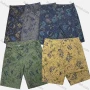 Wholesale Men's Casual Allover Leaf Print Patch Pocket Button Closure Shorts 19251# preview