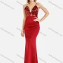 Wholesale Women's Sexy Deep V Neck Splicing Sequin Open Back Spaghetti Straps Cami Mermaid Evening Dress preview