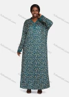Wholesale Women's Vintage Lounge V Neck Long Sleeve Button Front Allover Print Maxi Nightgown 1478-244983# - Liuhuamall