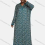 Wholesale Women's Vintage Lounge V Neck Long Sleeve Button Front Allover Print Maxi Nightgown 1478-244983# preview