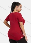 Wholesale Women's Elegant Round Neck Floral Sequin Embroidery Short Sleeve T-Shirt - Liuhuamall