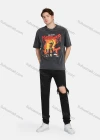 Wholesale Men's Hip Hop Round Neck Loose Fit Short Sleeve Graphic Letter T-shirt - Liuhuamall