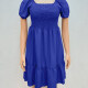 Women's Casual Puff Sleeve Square Neck Ruched Dress 7# Clothing Wholesale Market -LIUHUA