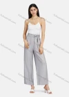 Wholesale Women's Lace Up Ruched Plain Wide Leg Casual Trouser 2203# - Liuhuamall